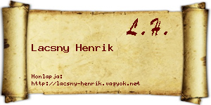 Lacsny Henrik névjegykártya